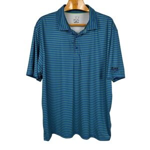 Ahead USA E&E Pro-Am Golf Polo Mens XL‎ Blue Green Striped Performance